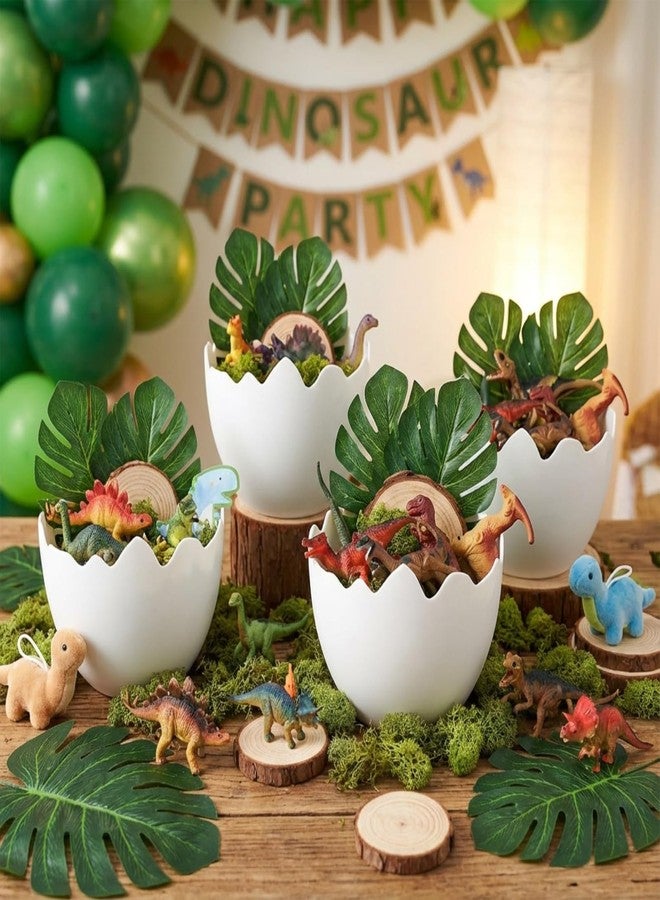 AceOrbit Dinosaur Themed Party Decorations Easter Table Centerpiece 4 Plastic Egg Shape Vases Treat Boxes Snack Trays for Adult Dinosaur Birthday Themed Party Supplies - Image 4